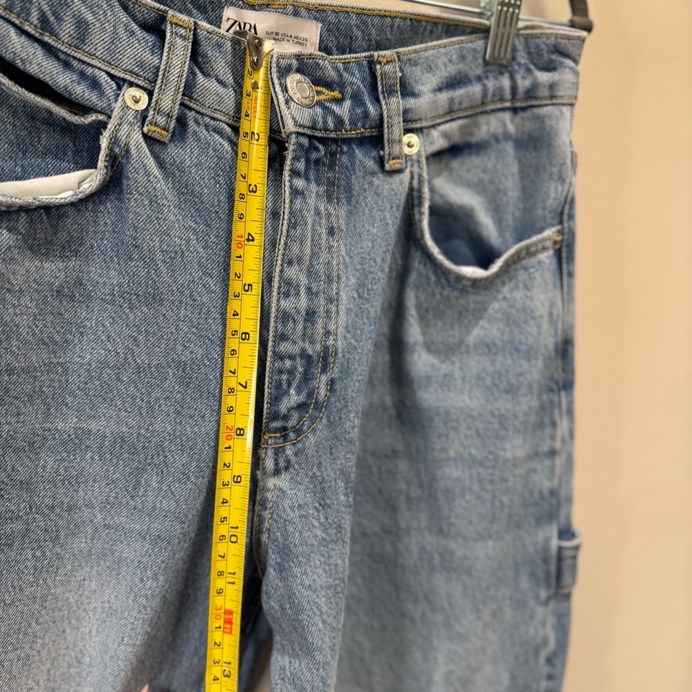Zara Blue Cargo Wide Leg Jeans Size 4 - Picture 5 of 7